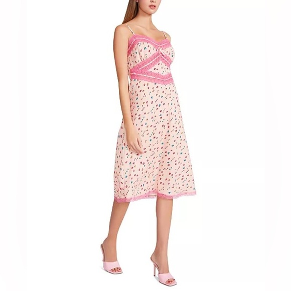 NWT Betsey Johnson Satin Printed Slip Dress Olivia Rodrigo Sour Prom Dress - Picture 9 of 11